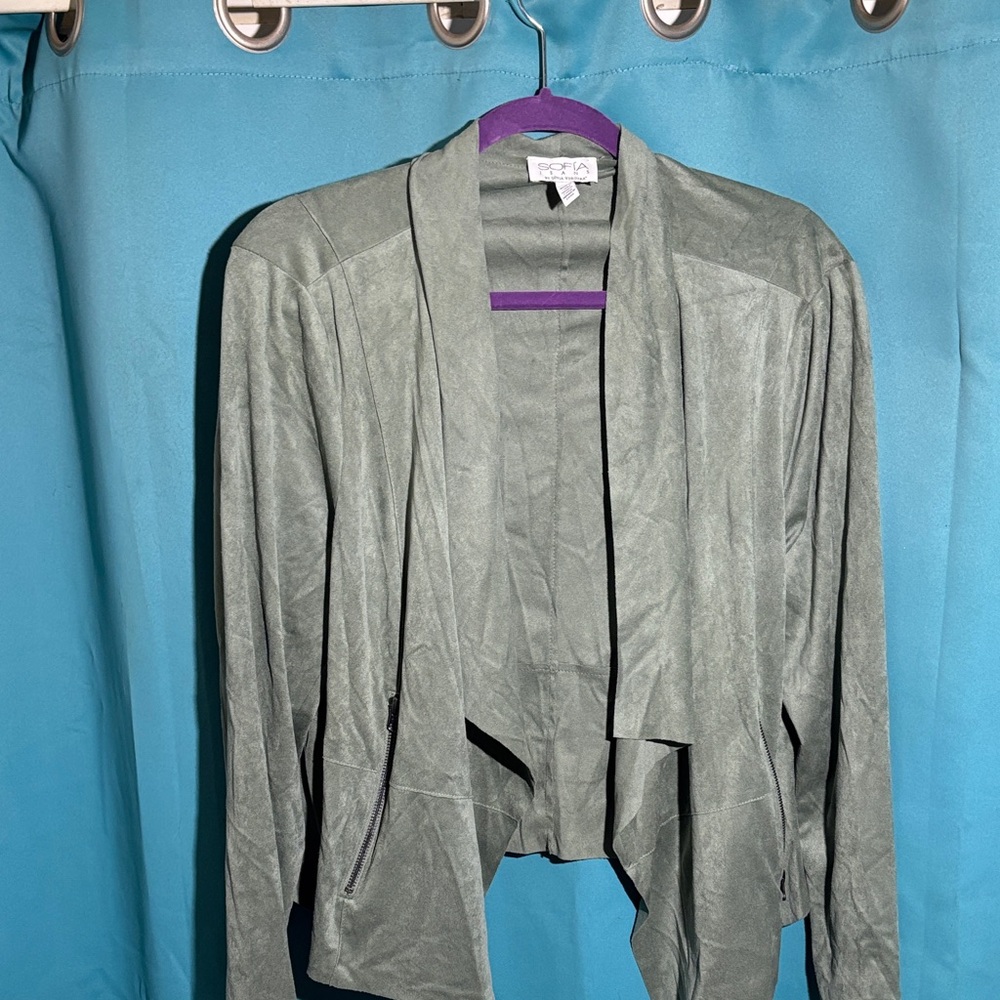 Sofia by Sofia Vergara Olive Draped Blazer